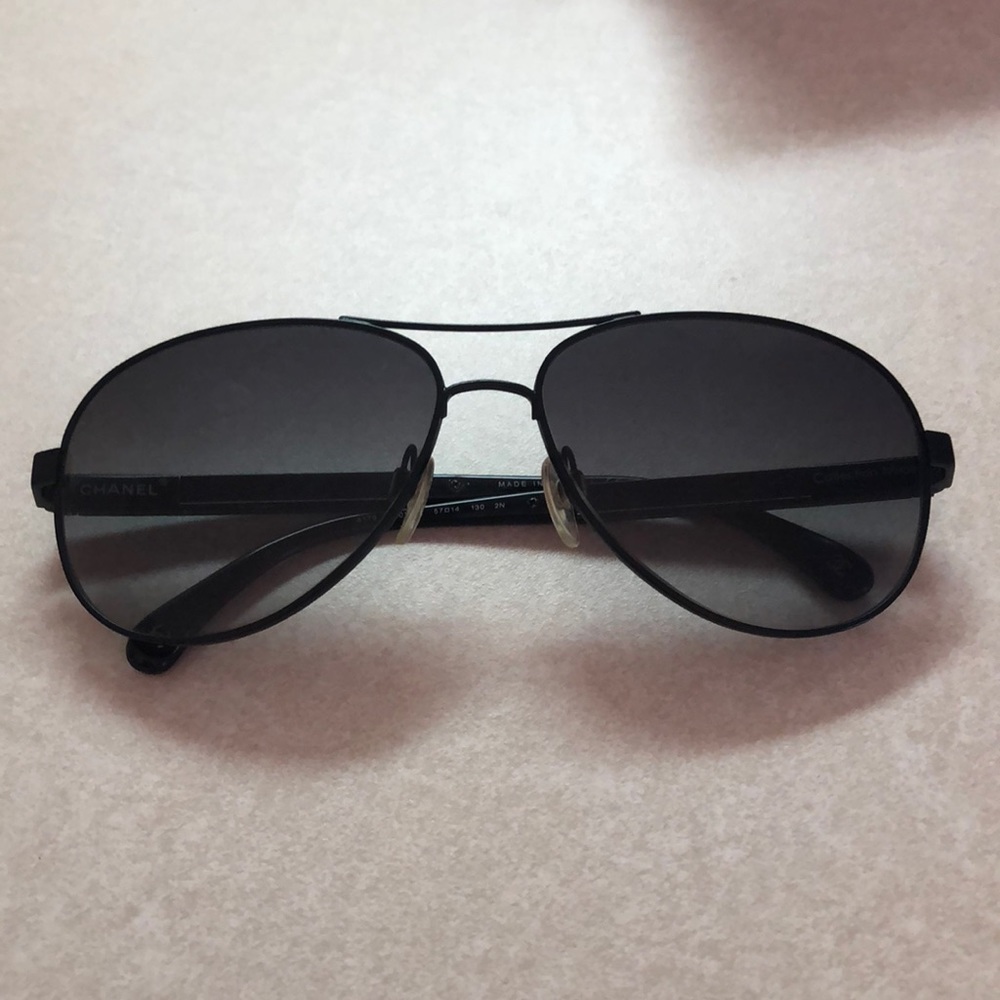 Authentic Chanel black aviators men’s sunglasses